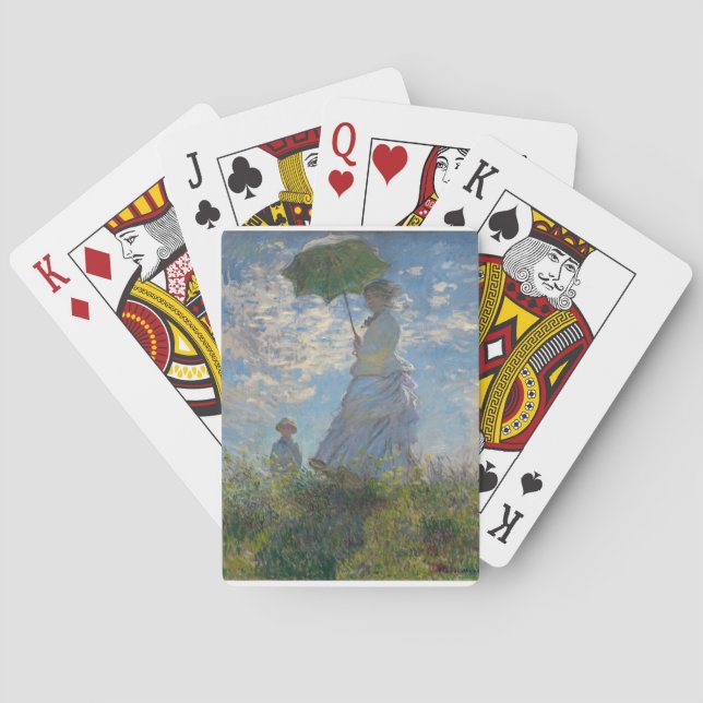 Monets Frau mit einem Sonnenschirm Spielkarten (Rückseite)