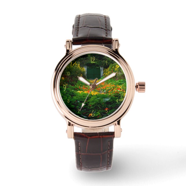 Monet's Garden, Giverny, Frankreich im Herbst Armbanduhr (Vorderseite)