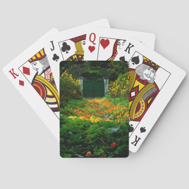 Monet's Garden, Giverny, Frankreich im Herbst Spielkarten (Rückseite)