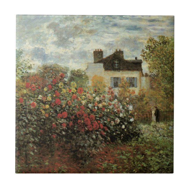 Monet's Garden in Argenteuil von Claude Monet Fliese (Vorderseite)