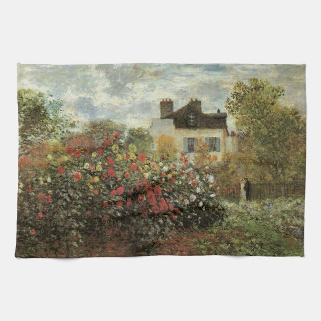 Monet's Garden in Argenteuil von Claude Monet Geschirrtuch (Horizontal)