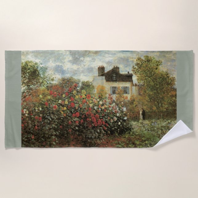 Monet's Garden in Argenteuil von Claude Monet Strandtuch (Vorderseite)