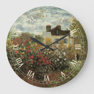 Monets Garten in Argenteuil von Claude Monet Große Wanduhr