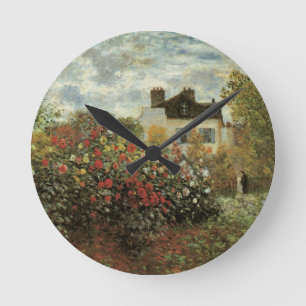 Monets Garten in Argenteuil von Claude Monet Runde Wanduhr