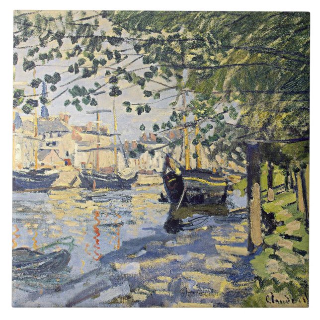 Monets Kunstwerk, Seine bei Rouen, Fliese (Vorderseite)