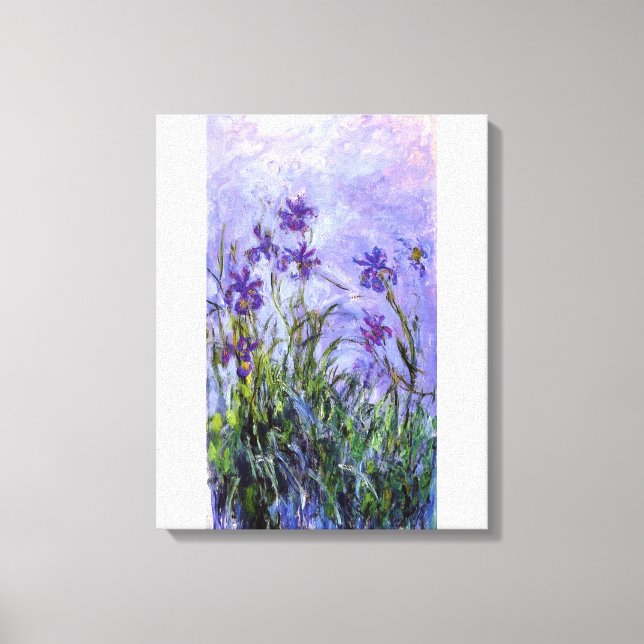 Monet's Lilac Irises Leinwanddruck (Vorderseite)