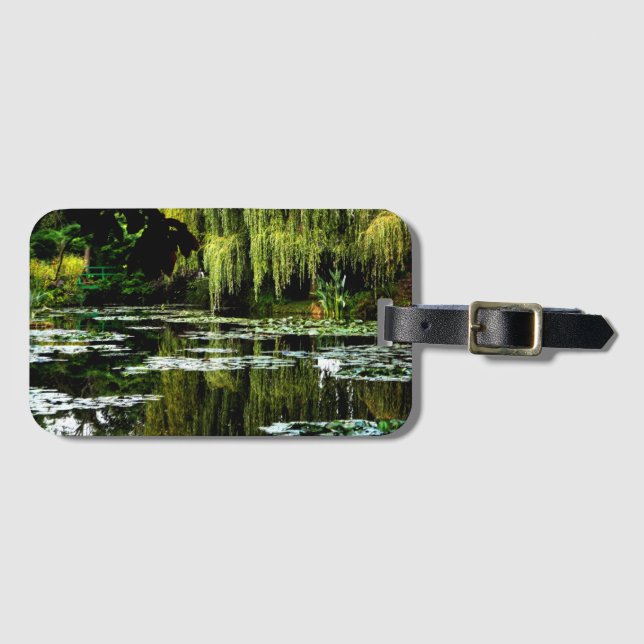Monets Lily Pond with Willows, Giverny, Frankreich Gepäckanhänger (Vorderseite (Horizontal))