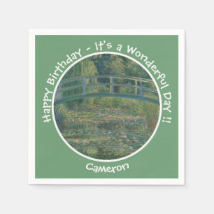 Monets Party Water-Lily Pond und Footbridge Serviette