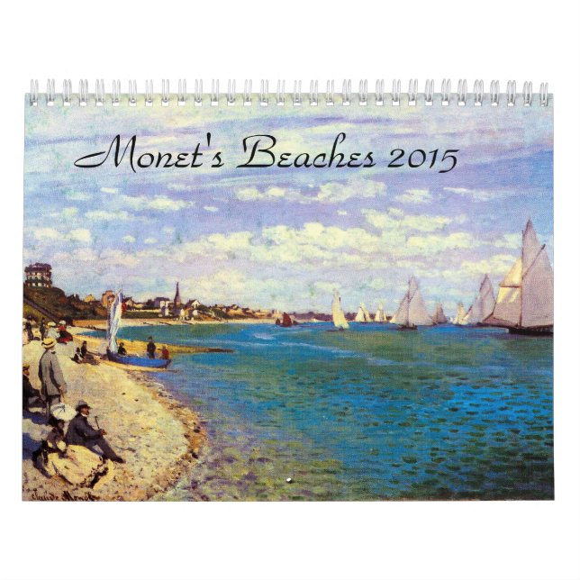 Monets setzt Kunst-Kalender 2015 auf den Strand Kalender (Titelbild)