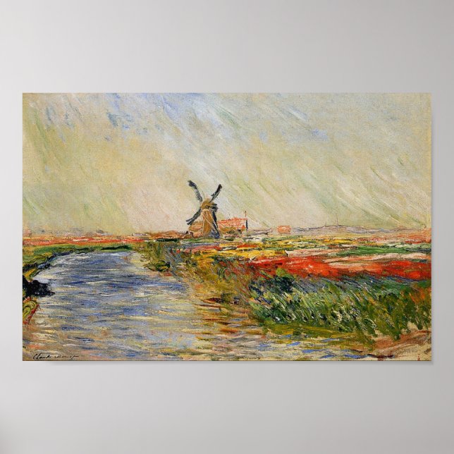 Monets Tulip Field in Holland Poster (Vorne)