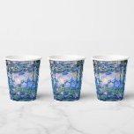 Monets Wasser Lilien Mix und Match Pappbecher<br><div class="desc">Water Lilies, 1919 berühmtes Gemälde von Claude Monet, mit farblich abgestimmten Festfarben pinkisch-lila und Monet blau, bereit zu mischen und zu ergänzen.</div>
