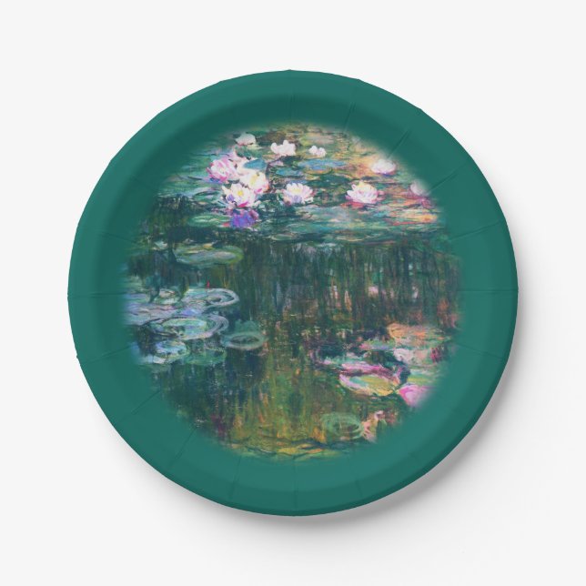 Monets Wasser-Lilien Pappteller (Vorderseite)
