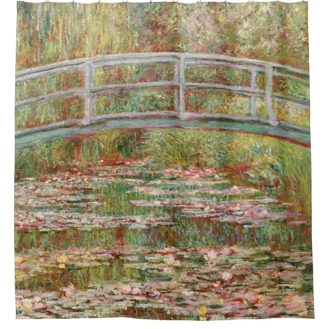 Monets Wasser-Lilien-Teich Duschvorhang (Vorderseite)