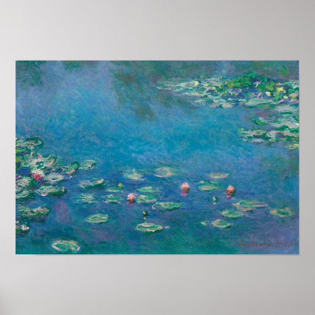Monets Water Lilien Vintage Poster (Vorne)