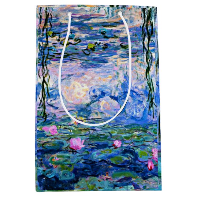 Monet's Water Lilies, 1919, Gift Bag Mittlere Geschenktüte (Vorderseite)