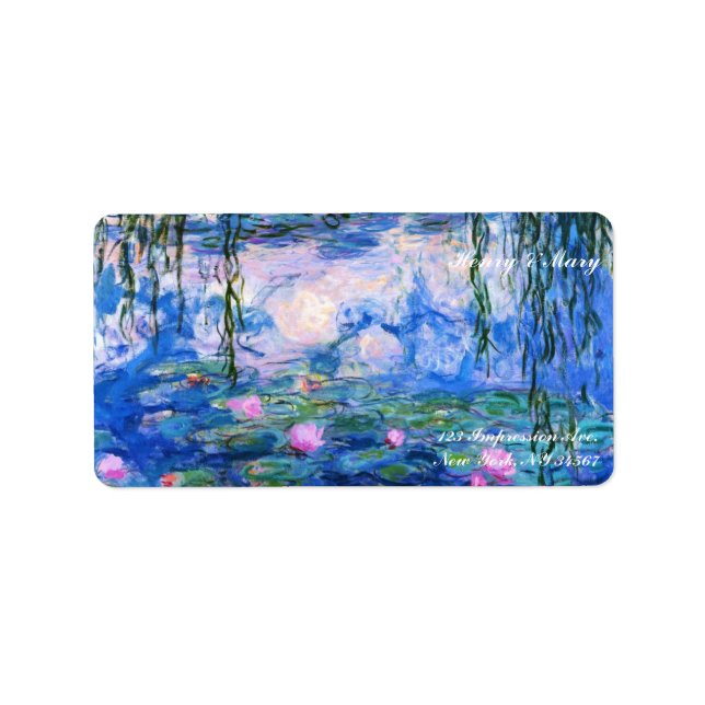 Monets Water Lilies Adressaufkleber (Vorne)