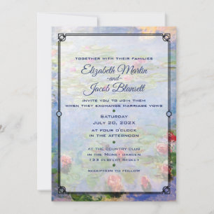 Monet's Water Lilies Art Faire-part de mariage