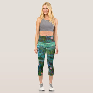 Monets Water Lilies Capri Leggings