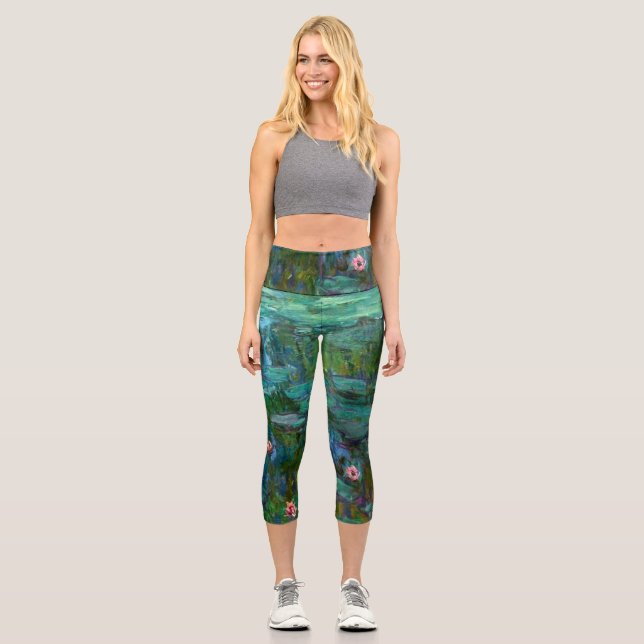 Monets Water Lilies Capri Leggings (Vorderseite)