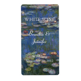 Monets Water Lilies Wedding Wine Labels