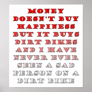 Money Acheter Dirtbikes Drôle Poster