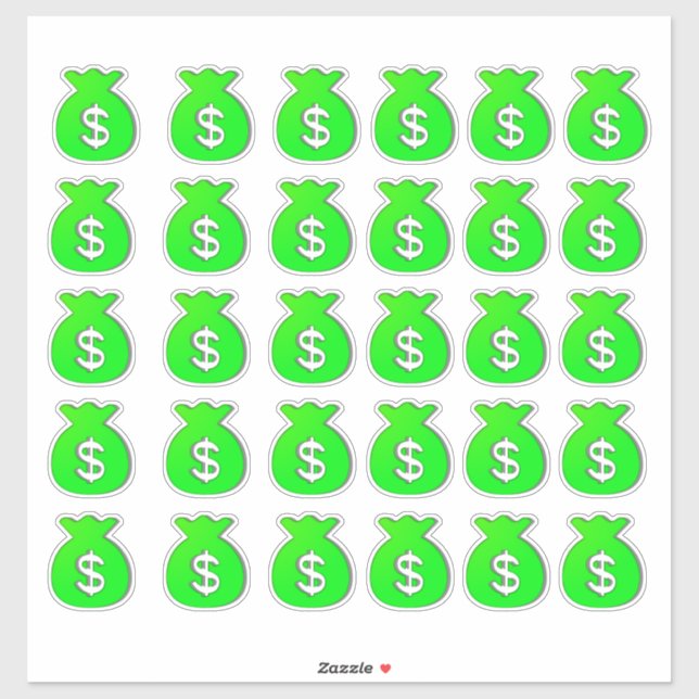 Money Bag Stickers Aufkleber (Blatt)