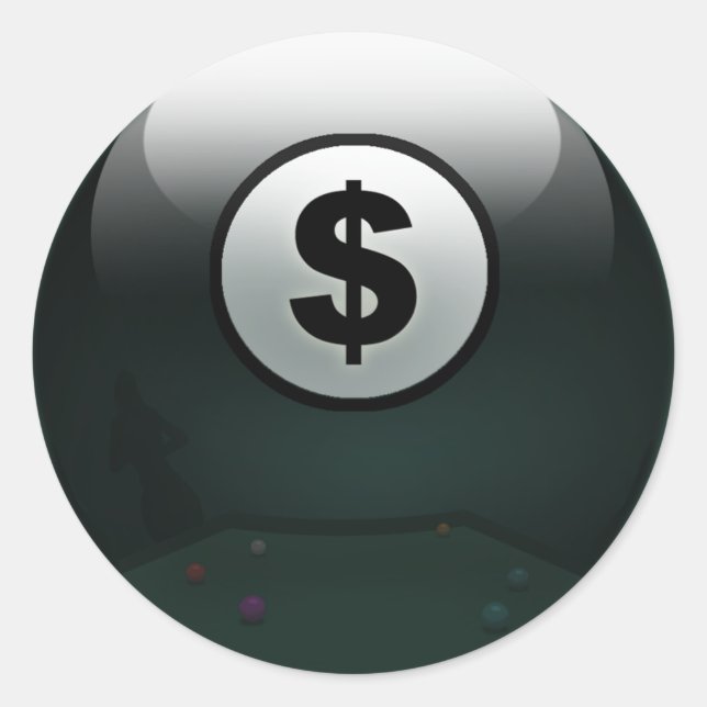 Money Ball Runder Aufkleber (Vorderseite)
