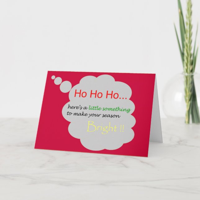 Money Christmas Card Feiertagskarte (Vorderseite)