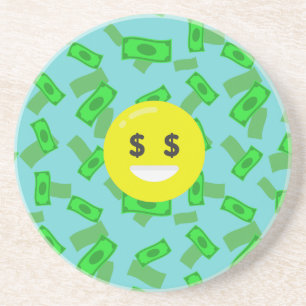 money eyed emoji getränkeuntersetzer