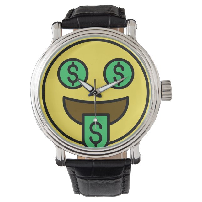 Money Face Emoji Watch Armbanduhr (Vorderseite)
