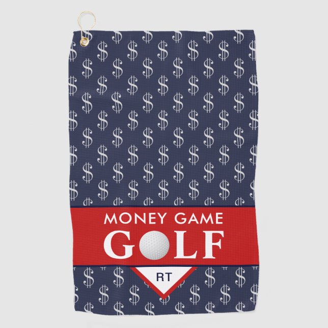 Money Game Golf mit Ihrer Monogram Golfhandtuch (Vorderseite)