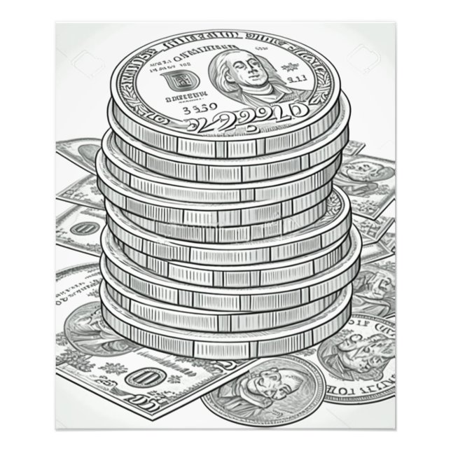 Money Money Money Coloring Poster (Vorne)