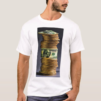 "Money Moves: White T - Shirt with Dollar Print"