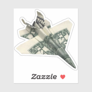 Money Origami F-18-Jet-Kampfjet-Flugzeug Aufkleber
