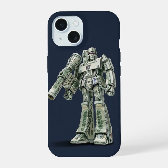 Money Origami Mega Tron Roboter iPhone 15 Hülle (Rückseite)