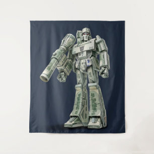 Money Origami Mega Tron Roboter Wandteppich