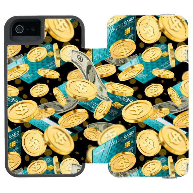 Money Pattern 2 Incipio iPhone Geldbeutel-Hülle (Folio Geöffnet)