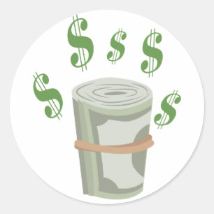 Money Roll Runder Aufkleber