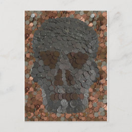 Money Skull Design Halloween Postkarte