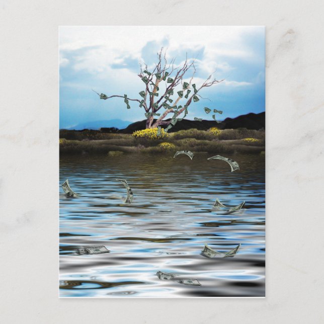 Money Tree on a Windy Day Postkarte (Vorderseite)