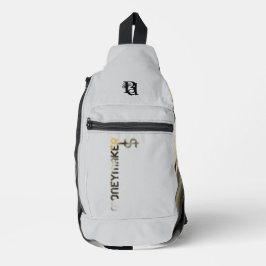 MONEYMAKER Weißer Sling Bag Trend Abstrakt Schwarz