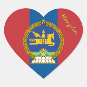 Mongolei-Aufkleber, Herz, Patriotische mongolische Herz-Aufkleber