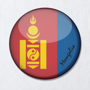 Mongolei Fahne & Asien - Reise-/Sportfans Magnet
