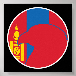 Mongolei Falcon Mongolische Nationalflagge Poster