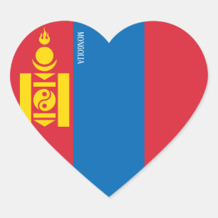 Mongolei Flag Splendid Patriotic Herz-Aufkleber