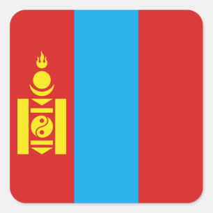 Mongolei-Flag-Sticker Quadratischer Aufkleber
