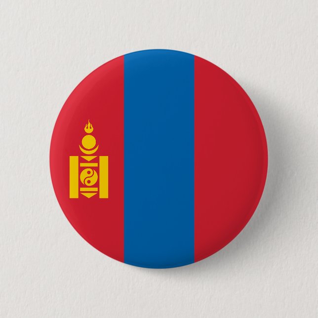 Mongolei-Flagge Button (Vorderseite)