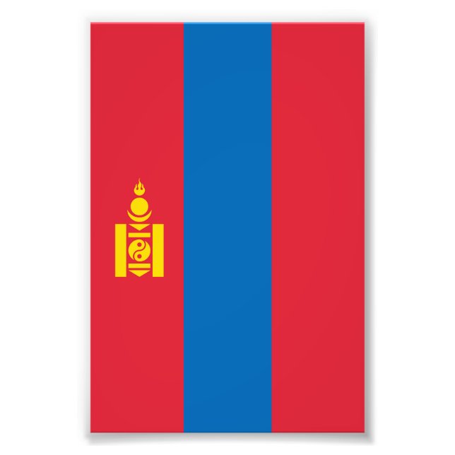 Mongolei-Flagge Fotodruck (Vorne)