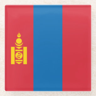 Mongolei-Flagge Glasuntersetzer