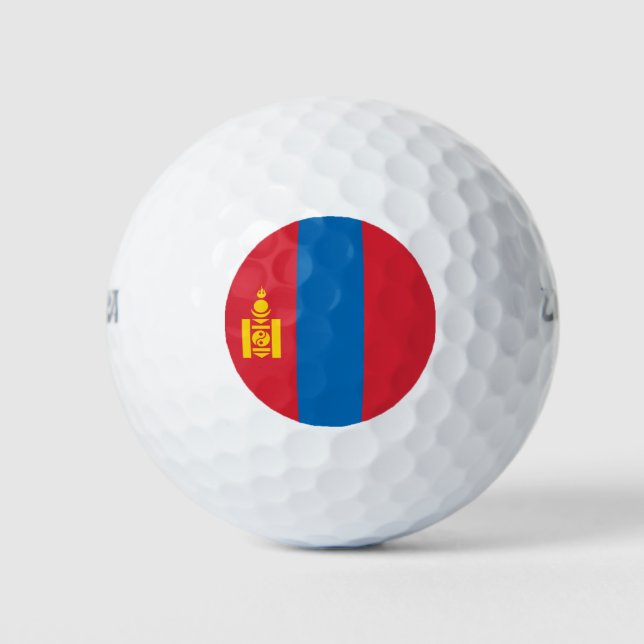 Mongolei-Flagge Golfball (Vorderseite)